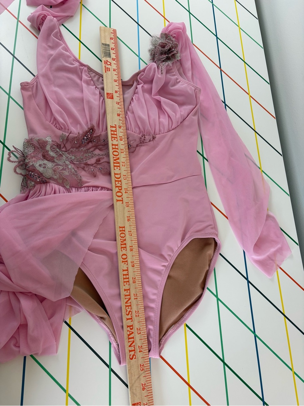 Revolution Pink Dancewear Dress Adult Medium EUC Asymmetrical Hem Lyrical Fairy - Picture 15 of 15